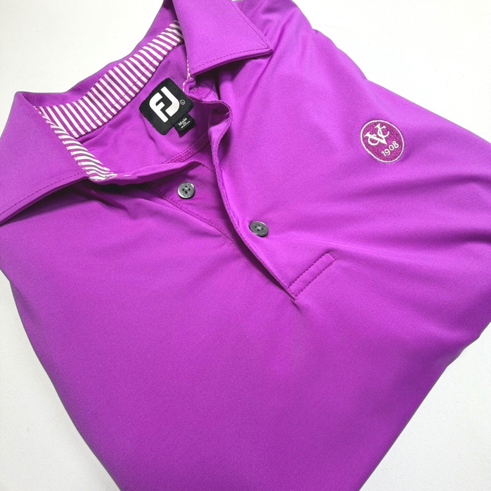 FootJoy Purple Golf‎ Polo L Virginia Country Club VCC 1908